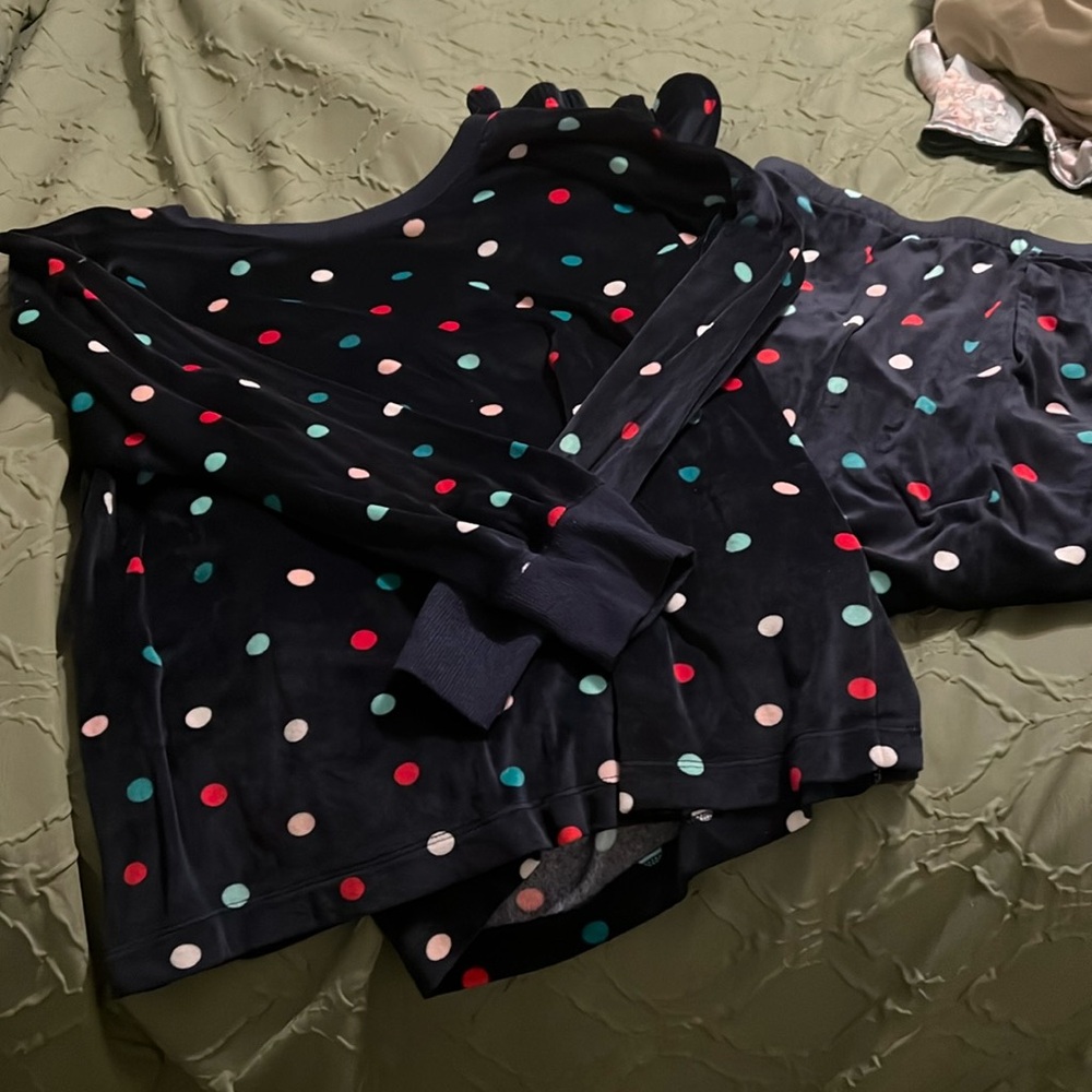 Fleece polka dots pajamas